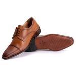Sapato Social Derby Masculino Mônaco em Couro Naturaly Whisky
