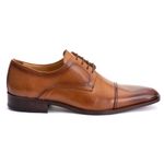 Sapato Social Derby Masculino Mônaco em Couro Naturaly Whisky