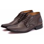 Bota Social Masculina Verona em Couro de Carneiro Café