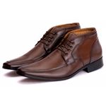 Bota Social Masculina Verona em Couro de Carneiro Mouro