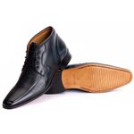 Bota Social Masculina Verona em Couro de Carneiro Preto