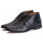 Bota Social Masculina Verona em Couro de Carneiro Preto