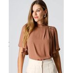Blusa Botoes Dourados Angel Marrom