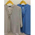 Blusa Poa com gravata Marta Nude