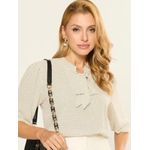 Blusa Poa com gravata Marta Nude