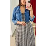 Vestido Longo Xadrez - PRETO E BRANCO