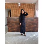 Vestido Longo Drapeado - PRETO