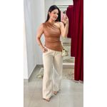 Blusa Assimétrica Courino - CARAMELO