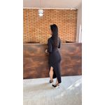 Vestido Longo Drapeado - PRETO