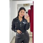 Camisa Cropped Pedraria - PRETA