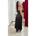 Saia Midi Cetim - PRETA