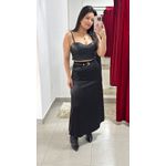 Saia Midi Cetim - PRETA