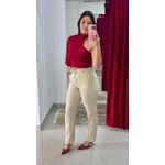 Calça Alfaiataria Cenoura Com Cinto - NUDE 