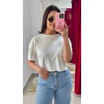 T-shirt Cropped Bordada - BRANCA
