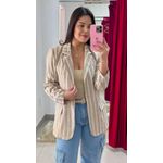 Blazer Alfaiataria Listras Linho - NUDE
