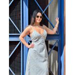 Vestido Midi Listras- AZUL