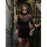 Body Tule Drapeado - Preto