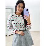Blusa Tricot Cereja - BRANCO