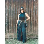 Vestido Longo Babado - PRETO 