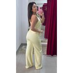 Conjunto Alfaiataria (Pantalona/Blusa Assimétrica) - AMARELO MANTEIGA