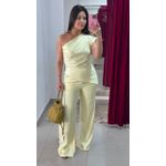 Conjunto Alfaiataria (Pantalona/Blusa Assimétrica) - AMARELO MANTEIGA