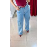 Wide Leg Cargo Jeans - AZUL 