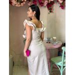 Vestido Alfaiataria Midi Babados - NUDE