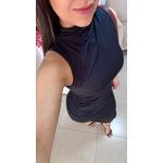 Vestido Midi Drapeado Regata - PRETO 