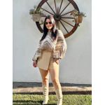 Poncho Tricot Franjas - Nude