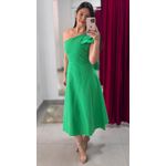 Vestido Midi Nula Manga Sarja- VERDE