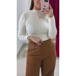 Cropped Tricot Manga Bufante - OFF WHITE
