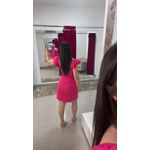 Vestido Alça Babado Sarja - PINK