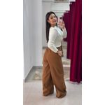 Cropped Tricot Manga Bufante - OFF WHITE