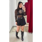 Short Saia Alfaiataria C/ Cinto - PRETO