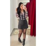 Short Saia Resinado Com Cinto - PRETO