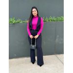 Cropped Gola Alta Canelado - FÚCSIA