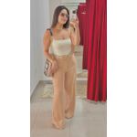 Pantalona Alfaiataria Viscolinho - NUDE