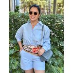 Conjunto Linho (Short+Camisa) - AZUL