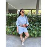 Conjunto Linho (Short+Camisa) - AZUL