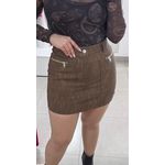 Saia Courino Zíper - MARROM