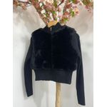Casaco Tricot Peluciado - PRETO