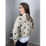 Blusa Trico Amanda Creme com Preto 