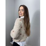 Blusa Trico Amanda Creme com Nude