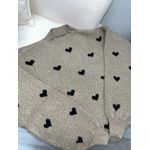 Blusa Trico Amanda Areia com Preto
