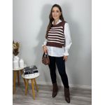 Conjunto Alessia listra marrom