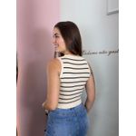 Colete Lira Creme Listrado 