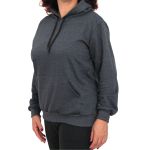 Blusa Avulsa Moletom Feminino Canguru com Capuz Chumbo