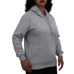Blusa Avulsa Moletom Feminino Canguru com Capuz Cinza