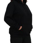 Blusa Avulsa Moletom Feminino Canguru com Capuz Preto
