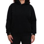 Blusa Avulsa Moletom Feminino Canguru com Capuz Preto